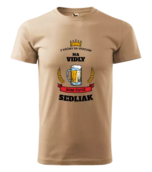 Pánske tričko Z krčmy sa vraciam - Sedliak