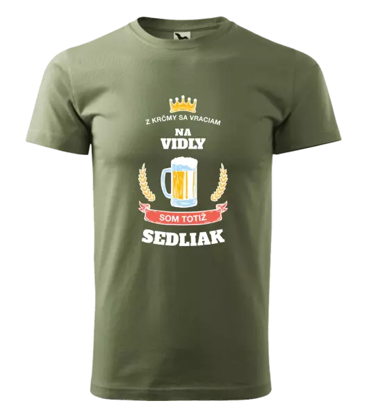 Pánske tričko Z krčmy sa vraciam - Sedliak