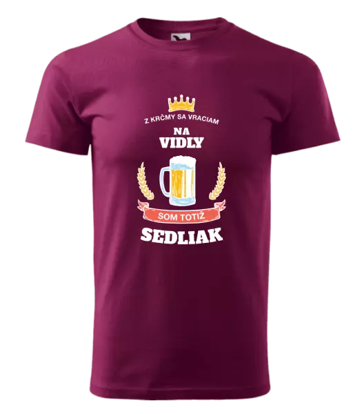 Pánske tričko Z krčmy sa vraciam - Sedliak
