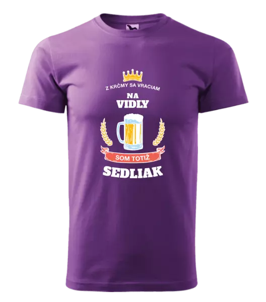 Pánske tričko Z krčmy sa vraciam - Sedliak