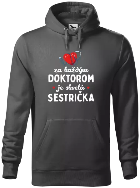 Pánska mikina Za každým doktorom je skvelá sestrička 