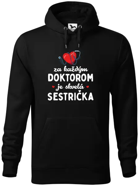 Pánska mikina Za každým doktorom je skvelá sestrička 