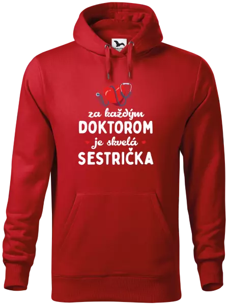 Pánska mikina Za každým doktorom je skvelá sestrička 