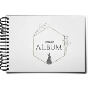 Plexi album s krúžkovou väzbou Zajac v zlatom šesťuholníku