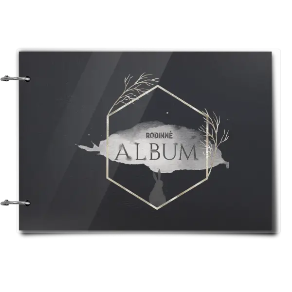 Plexi album sa sponami Zajac v zlatom šesťuholníku