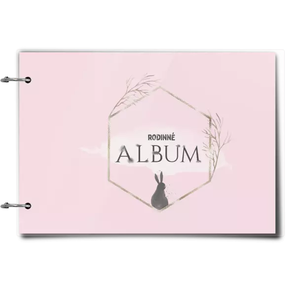 Plexi album sa sponami Zajac v zlatom šesťuholníku