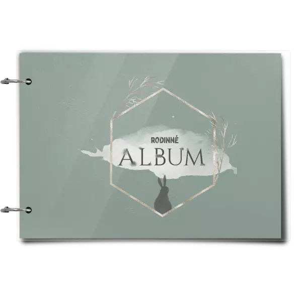 Plexi album sa sponami Zajac v zlatom šesťuholníku
