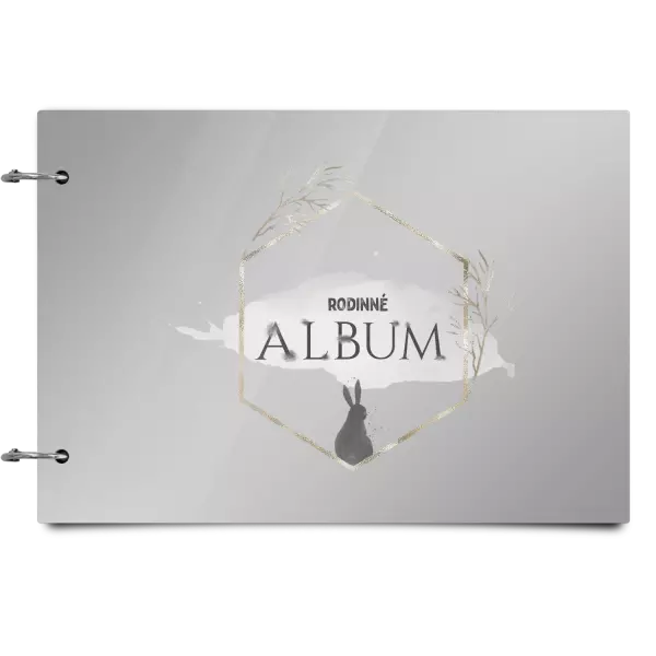 Plexi album sa sponami Zajac v zlatom šesťuholníku