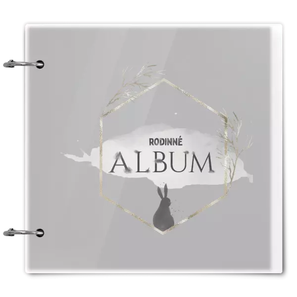 Plexi album sa sponami Zajac v zlatom šesťuholníku