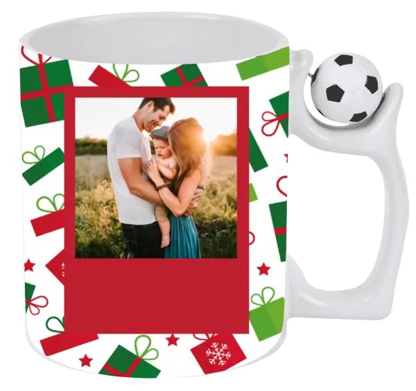 Vianočný hrnček Zelené a červené vianočné darčeky