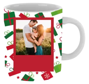 Vianočný hrnček Zelené a červené vianočné darčeky