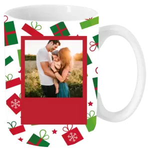 Vianočný hrnček Zelené a červené vianočné darčeky