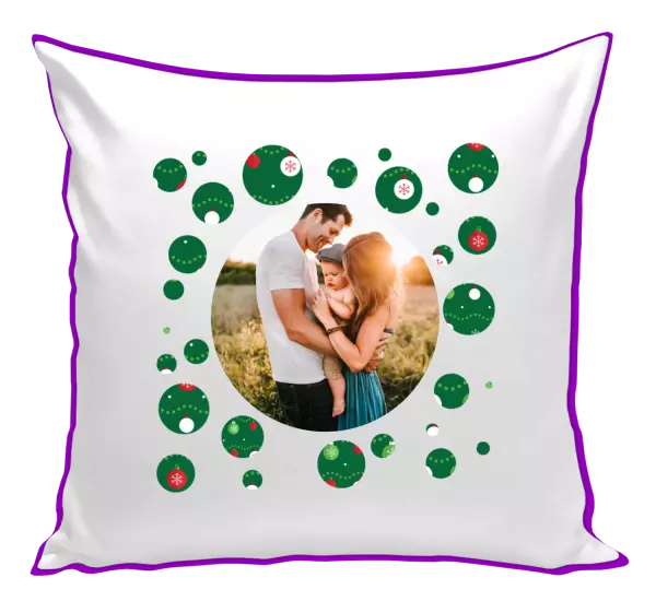 Vianočný vankúš Zelené vianočné ozdoby