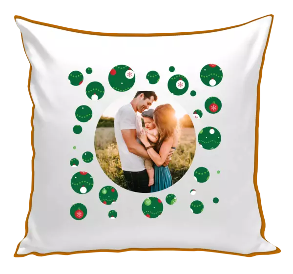 Vianočný vankúš Zelené vianočné ozdoby