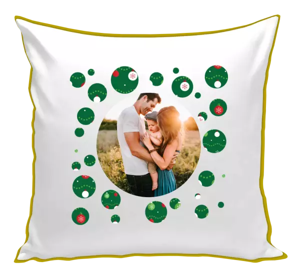 Vianočný vankúš Zelené vianočné ozdoby