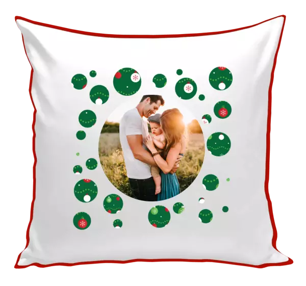 Vianočný vankúš Zelené vianočné ozdoby