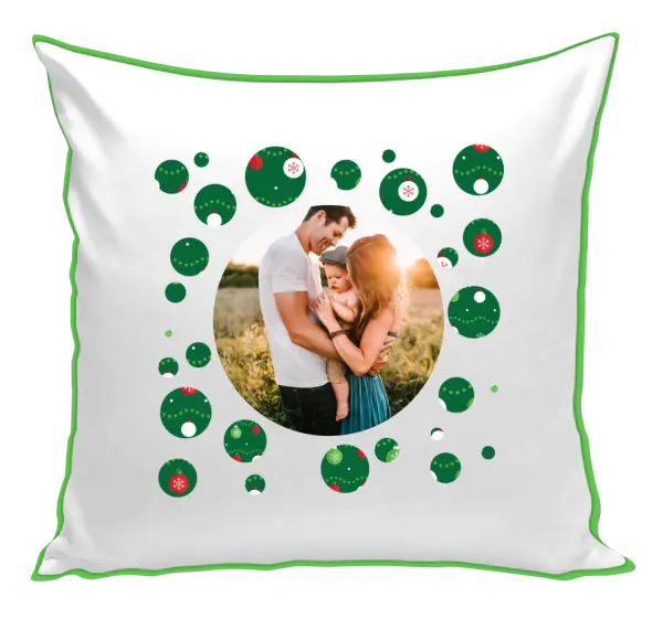 Vianočný vankúš Zelené vianočné ozdoby