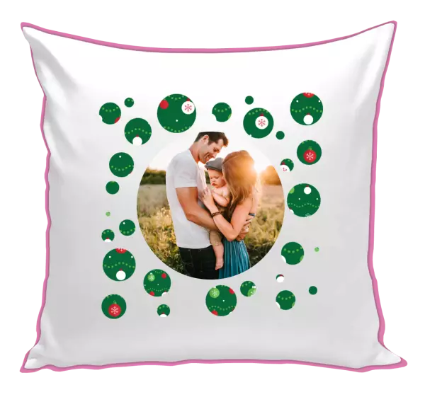 Vianočný vankúš Zelené vianočné ozdoby