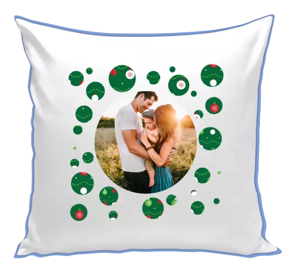 Vianočný vankúš Zelené vianočné ozdoby