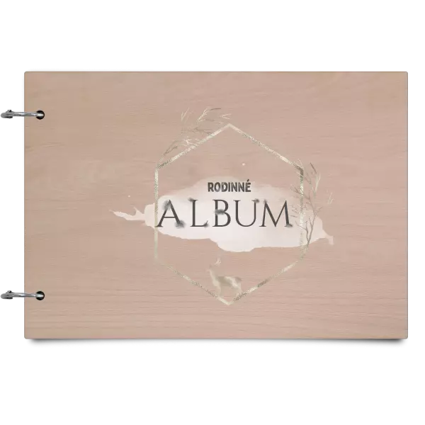 Drevený album so sponami Zlatý jeleň v šesťuholníku