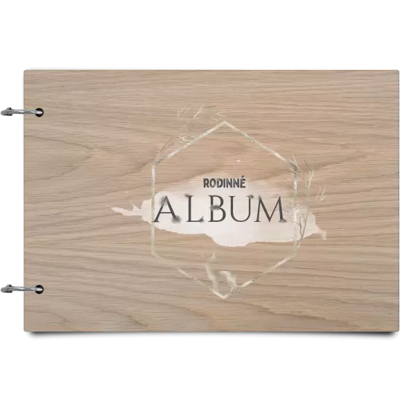 Drevený album so sponami Zlatý jeleň v šesťuholníku