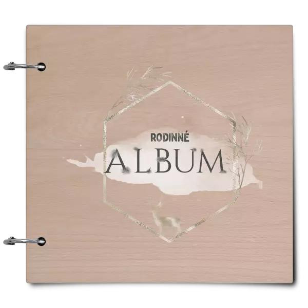 Drevený album so sponami Zlatý jeleň v šesťuholníku