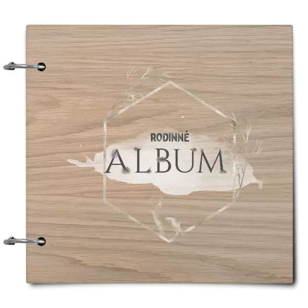 Drevený album so sponami Zlatý jeleň v šesťuholníku