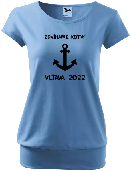 Dámske vodácke tričko Zdvíhame kotvy