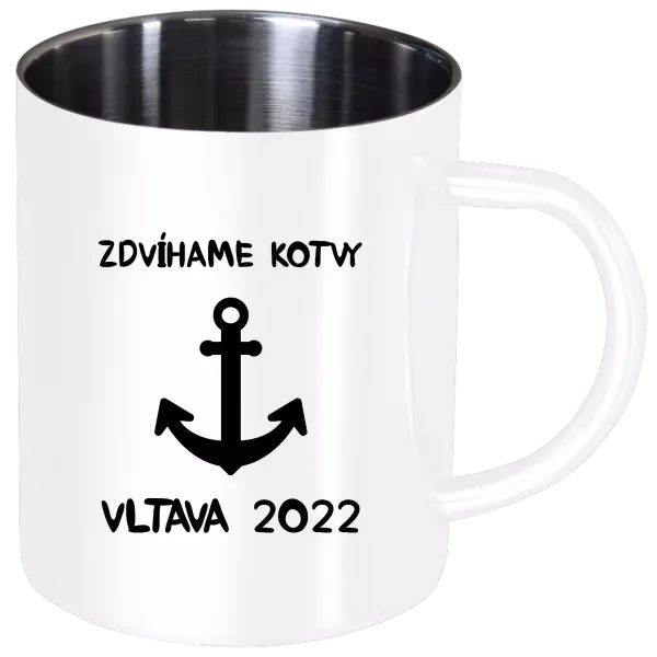 Nerezový hrnček Zdvíhame kotvy