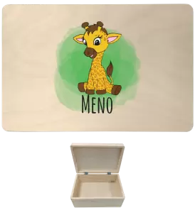 Drevený box s vekom Žirafa