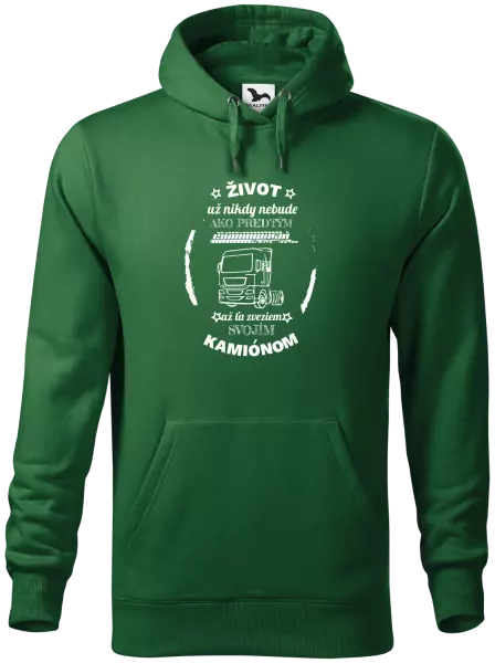 Pánska mikina Život už nebude ako predtým, až ťa zveziem svojím kamiónom