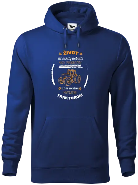 Pánska mikina Život už nebude ako predtým, až ťa zveziem svojim traktorom