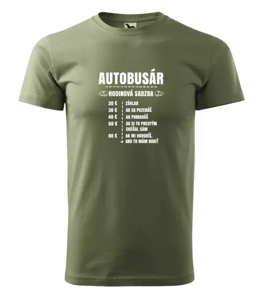 Pánske tričko Hodinová sadzba - autobusár