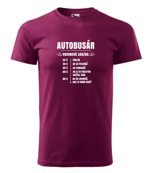 Pánske tričko Hodinová sadzba - autobusár