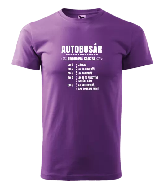 Pánske tričko Hodinová sadzba - autobusár