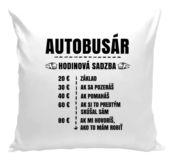 Vankúš Hodinová sadzba - autobusár