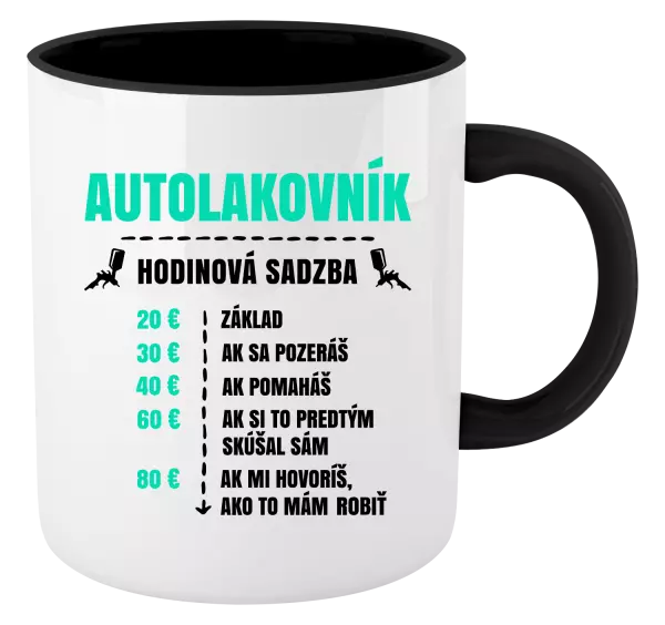 Hrnček  Hodinová sadzba - autolakovník