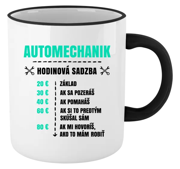 Hrnček Hodinová sadzba - automechanik