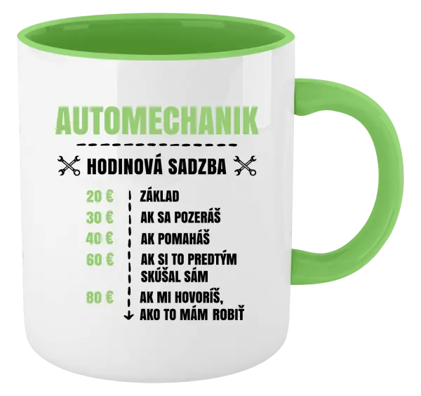 Hrnček  Hodinová sadzba - automechanik