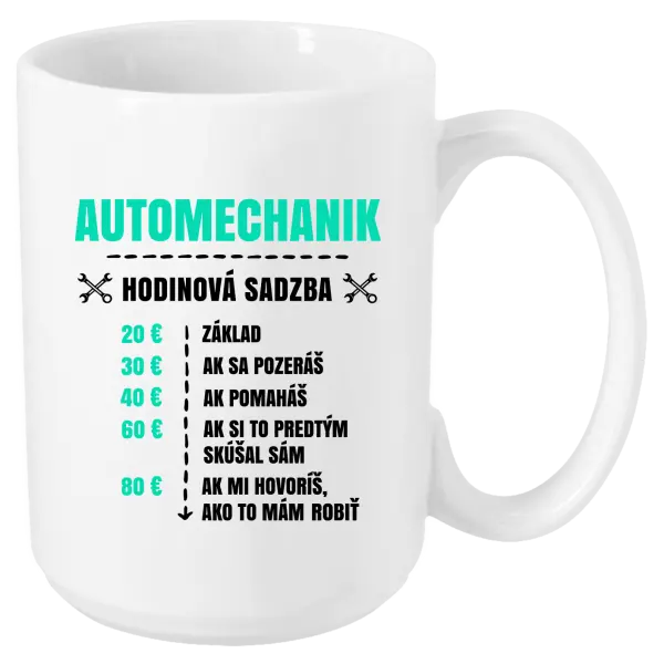 Hrnček Hodinová sadzba - automechanik