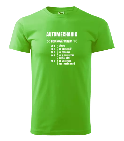 Pánske tričko Hodinová sadzba - automechanik