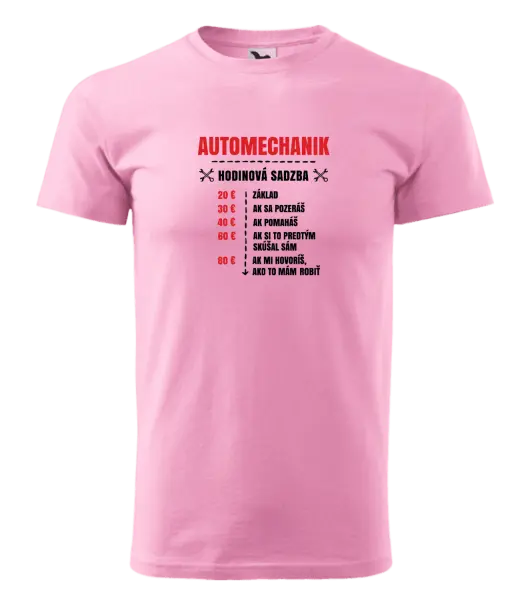 Pánske tričko Hodinová sadzba - automechanik