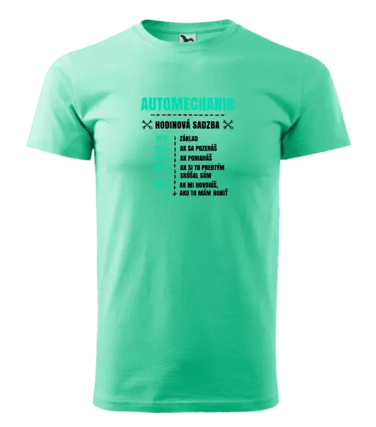 Pánske tričko Hodinová sadzba - automechanik