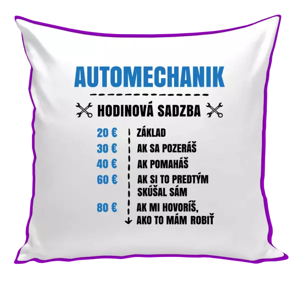 Vankúš Hodinová sadzba - automechanik