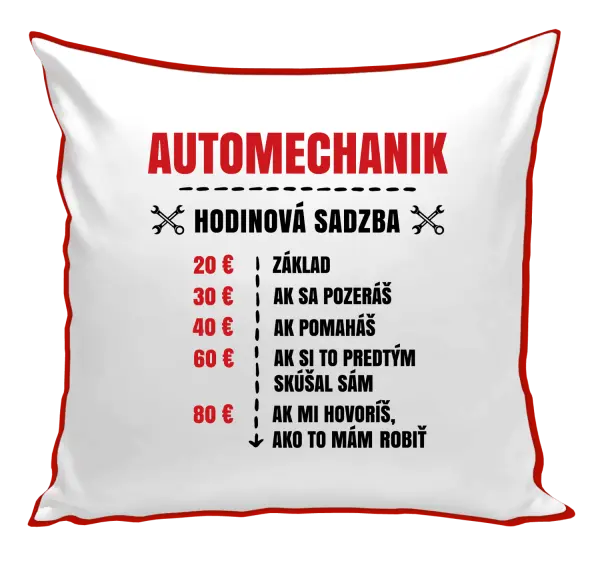 Vankúš Hodinová sadzba - automechanik