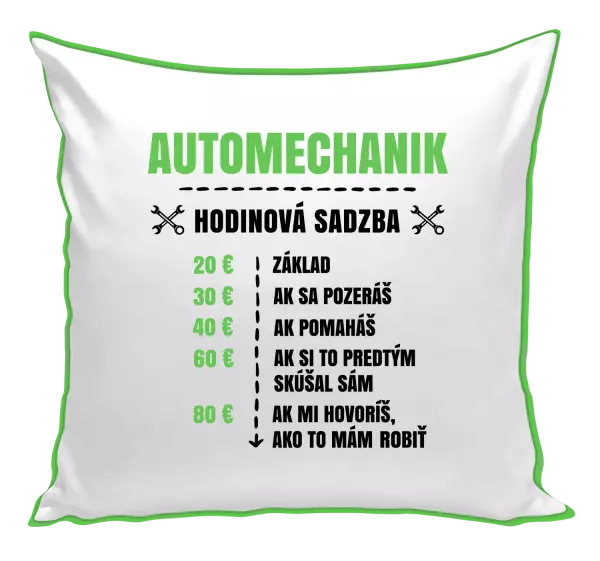 Vankúš Hodinová sadzba - automechanik