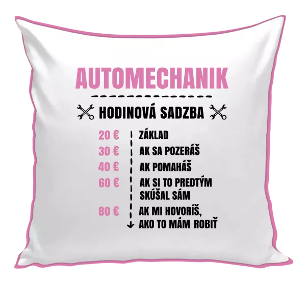 Vankúš Hodinová sadzba - automechanik