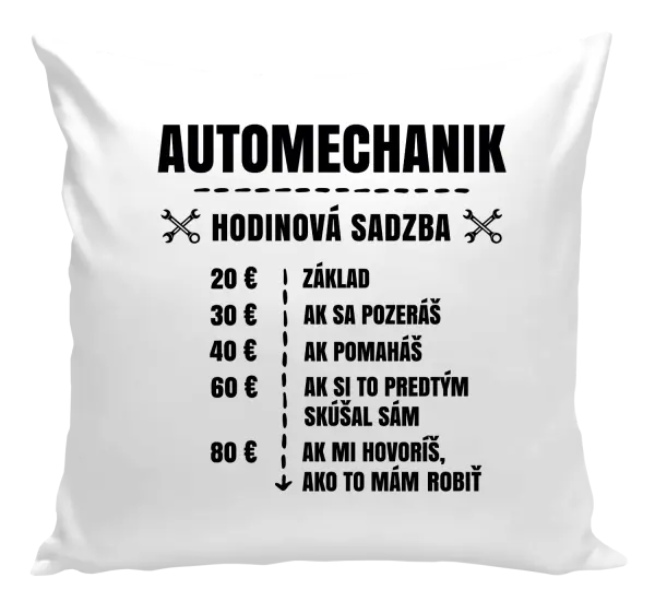 Vankúš Hodinová sadzba - automechanik