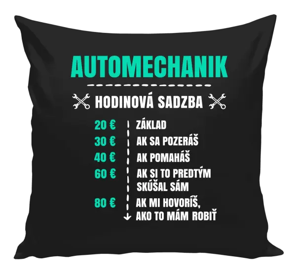 Vankúš Hodinová sadzba - automechanik