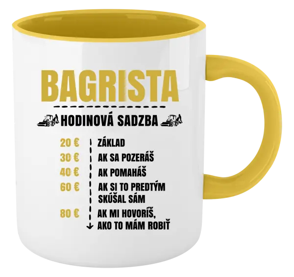 Hrnček  Hodinová sadzba - bagrista